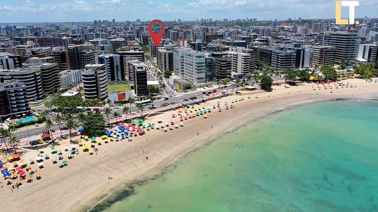 Habitación y Salón a 200mt playa Ponta Verde con 2 baños