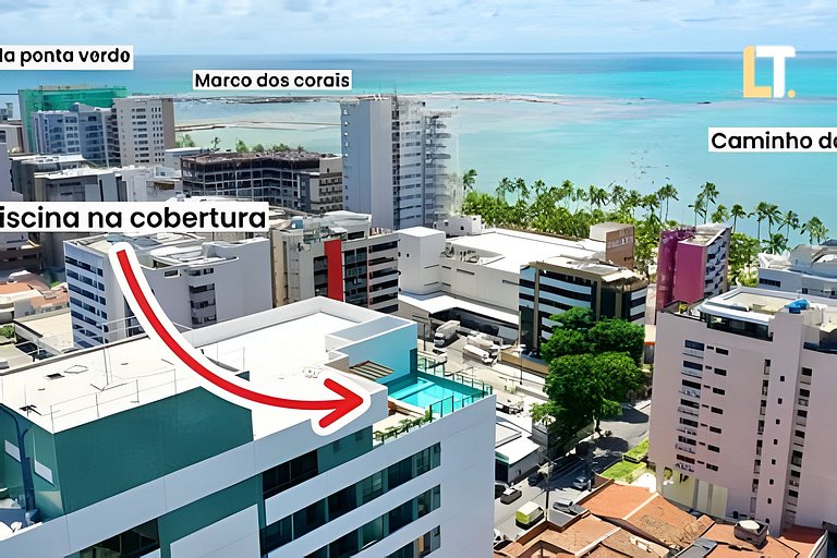 Smart 1107 | Piscina | Academia | a 150m Beira Mar