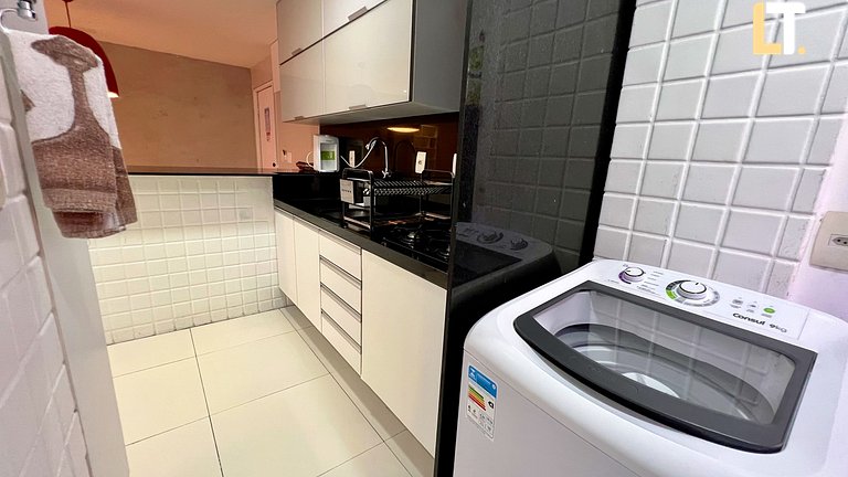 Habitación y Salón a 200mt playa Ponta Verde con 2 baños