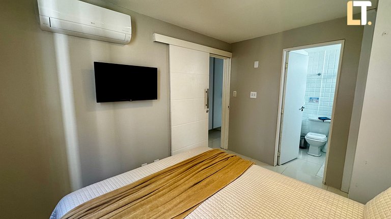 Bedroom and Living Room 200mt Ponta Verde beach. 2 bathrooms