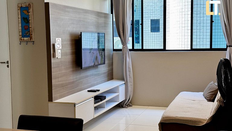 Bedroom and Living Room 200mt Ponta Verde beach. 2 bathrooms