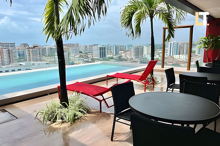 Apartamento na Jatiuca com Vista Mar e Piscina